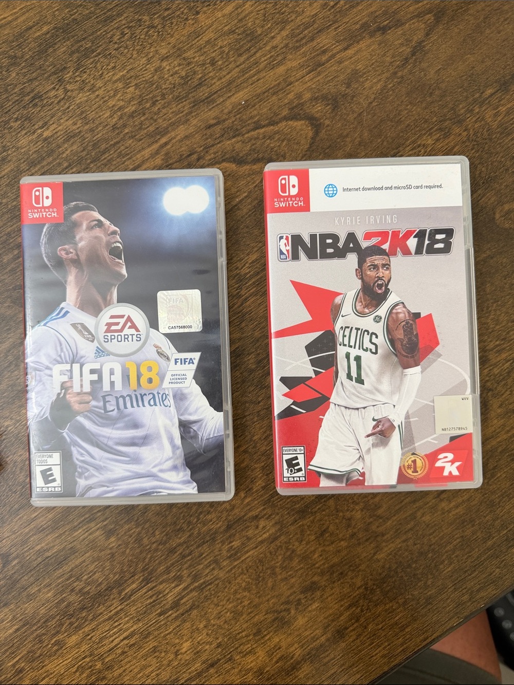 Nintendo FIFA 18 & NBA 2K18 Switch Bundle - White, Red, Black